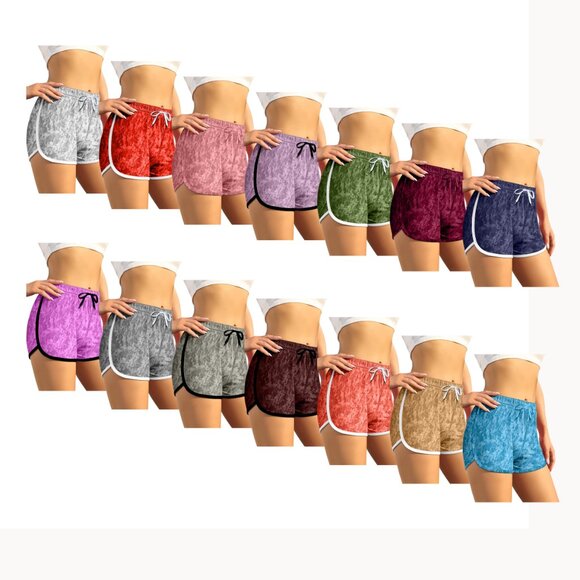 Women's Ultra-Soft Breathable Comfy Solid Velour Velvet Shorts with Drawstring - Picture 8 of 16